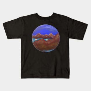 Koi Fish and Mountains (Round) Kids T-Shirt